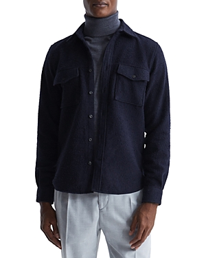 Reiss Kiss Casentino Regular Fit Shirt Jacket In Navy