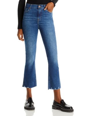 UPC 196115167360 product image for 7 For All Mankind High Rise Slim Kick Cropped Bootcut Jeans in Sihighline | upcitemdb.com