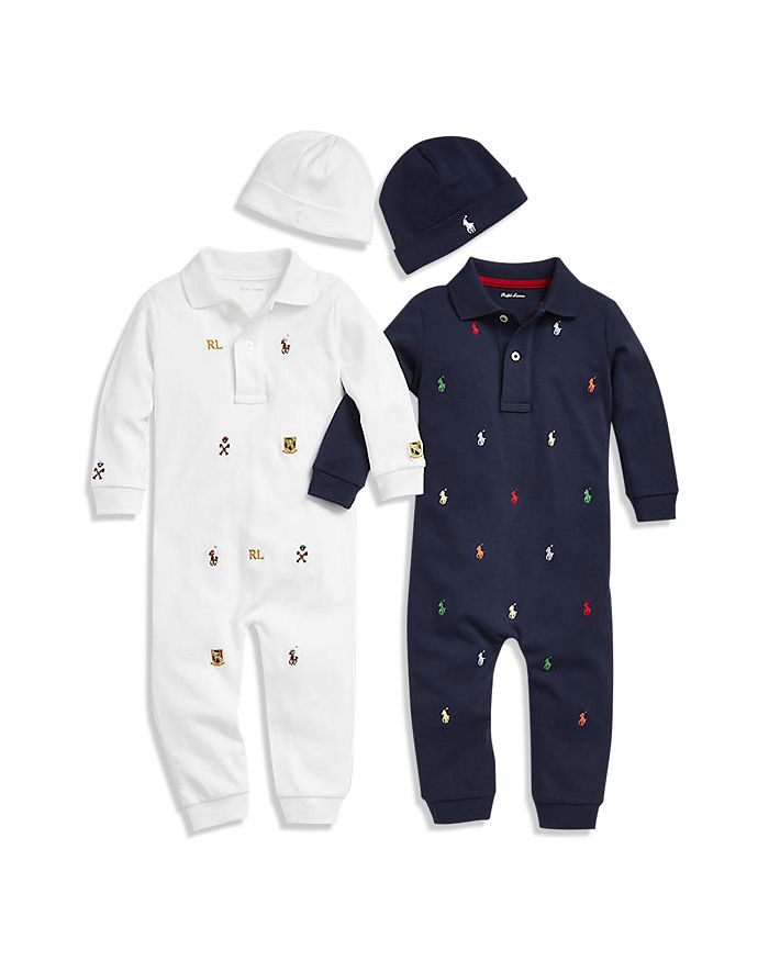 Ralph Lauren - Boys' Cotton Embroidered Coveralls & Reversible Beanie - Baby