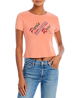 Shop Mother The Itty Bitty Cotton Ringer Tee In Pme Pari