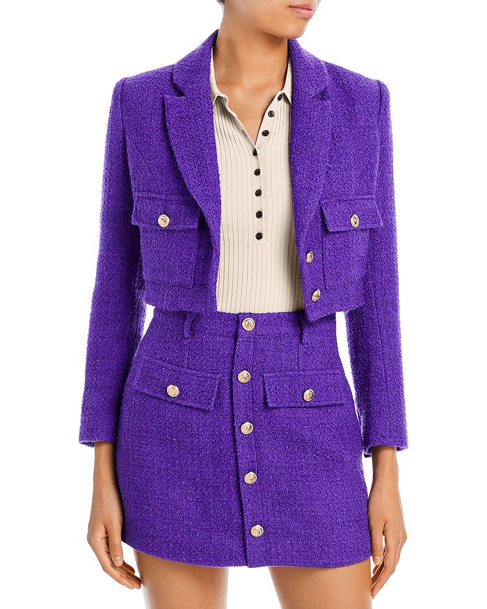 AQUA Tweed Cropped Jacket 100 Exclusive Bloomingdale's