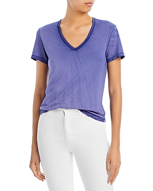 Cotton Citizen Standard V Neck Tee In Lilac Mix
