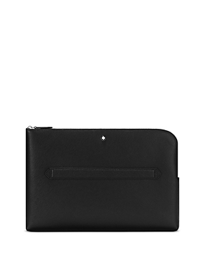 Shop Montblanc Sartorial Leather Laptop Case In Black