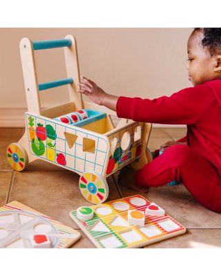 Wooden Shape Sorting Grocery Cart - Ages 2+
