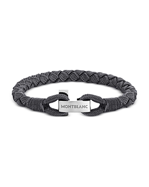 Shop Montblanc Nylon & Stainless Steel Bracelet In Gray