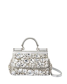 Dolce & Gabbana - Crystal Embellished Leather Top Handle Shoulder Bag