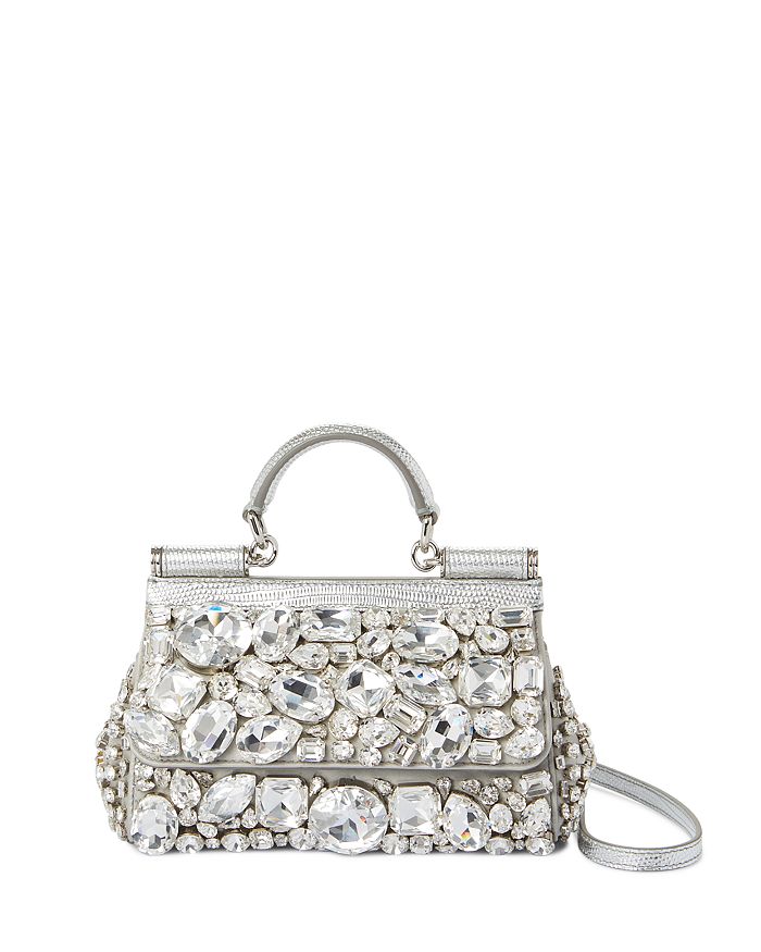 Dolce & Gabbana Small Sicily Bag with All Over Gemstone