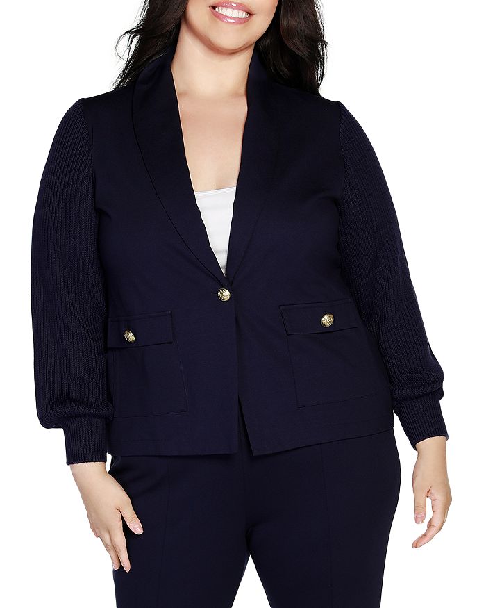Belldini Plus Mixed Media Blazer Bloomingdale's