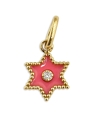 Gigi Clozeau 18k Yellow Gold Etoile Pink Star Diamond Pendant In Pink/yellow