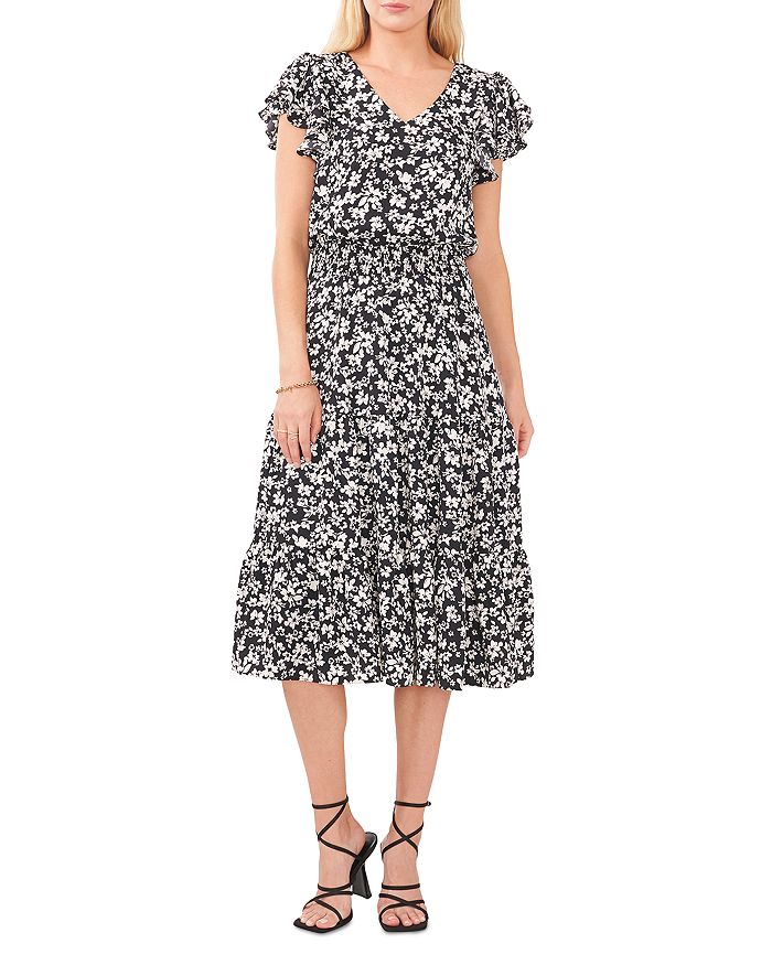 Vince Camuto - Striped Side Slits Midi Dress