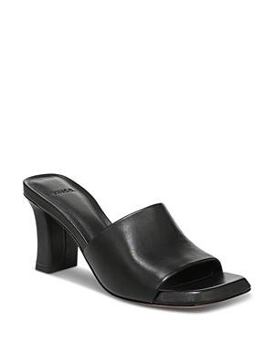 Vince Women's Lulu Slip On High Heel Sandals In Black Leather