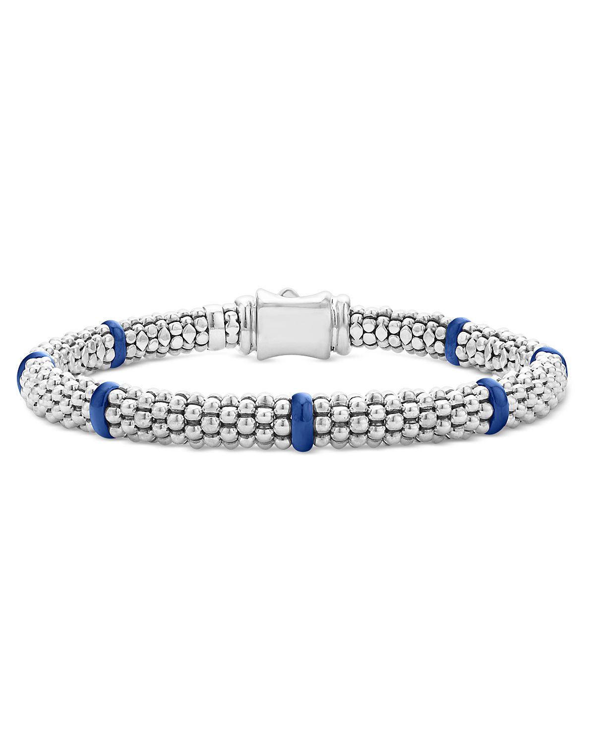 Lagos Sterling Silver Blue Caviar Ceramic Bead Bracelet