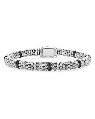 LAGOS - Ceramic & Sterling Silver Black Caviar Station Bracelet