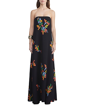 LAFAYETTE 148 EMBROIDERED STRAPLESS MAXI DRESS