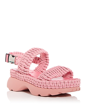 Moncler Women's Belay Woven Slingback Sandals In Pink