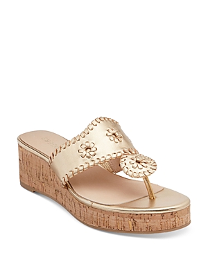 Jack Rogers Cork Wedge Sandal In Gold