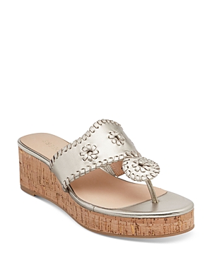 JACK ROGERS WOMEN'S JACKS MID WEDGE WHIPSTITCH SANDALS