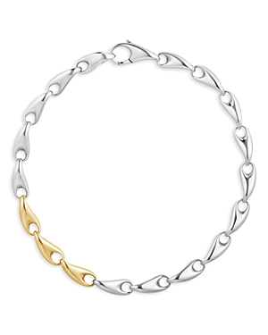 Georg Jensen Reflect Two-tone Slim Bracelet In Silver/gold
