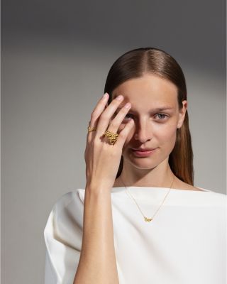 18K Yellow Gold Moonlight Grapes Diamond Bead Cluster Pendant Necklace, 17.72"