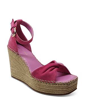 Shop Kenneth Cole Women's Sol Ankle Strap Espdarille Platform Wedge Sandals In Pink