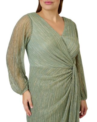 Metallic Mesh Draped Gown