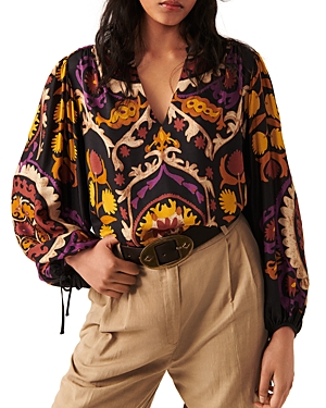 BA&SH BA & SH FRIDA PRINTED PUFF SLEEVE BLOUSE