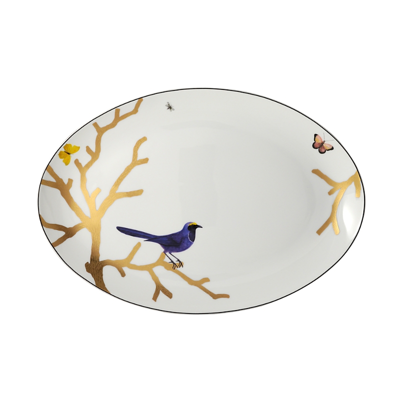 Bernardaud Aux Oiseaux Oval Platter In Multi