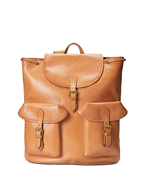 Polo Ralph Lauren Heritage Leather Backpack In Tan