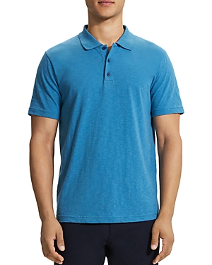 Theory Bron Cotton Regular Fit Polo Shirt In Midnight