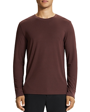 Theory Essential Long Sleeve Tee In Chocolate