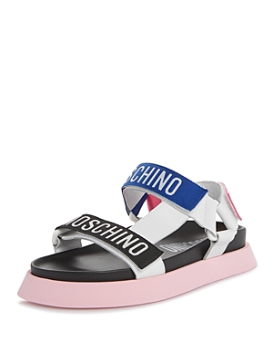 Moschino Women's Multicolor Logo Strap Sandals