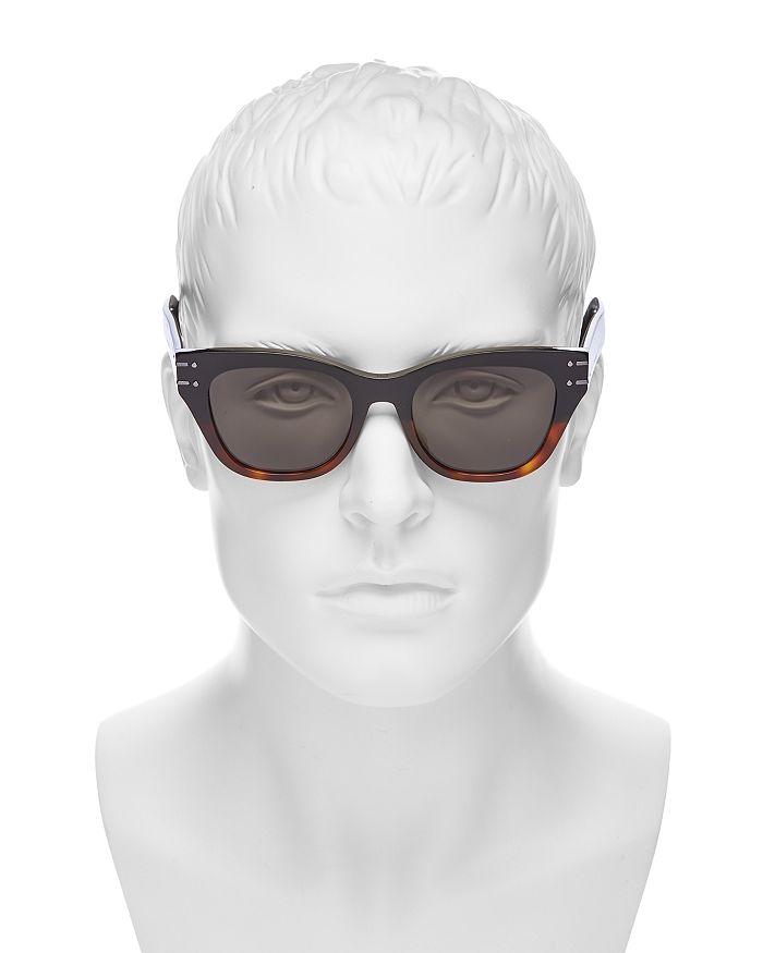 Shop Dior Signature B4i Round Sunglasses, 52mm In Black/gray Solid