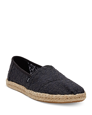Toms Alrope Alpargata Slip-on In Black Posy Lace