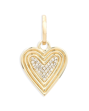 ADINA REYTER 14K YELLOW GOLD MAKE YOUR MOVE DIAMOND CLUSTER HEART CHARM PENDANT