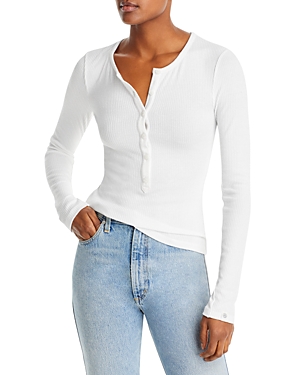 Rag & Bone The Knit Ribbed Henley In White