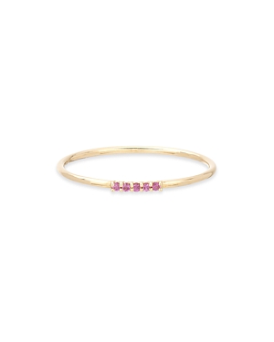 Adina Reyter 14k Yellow Gold Pink Sapphire Stack Ring In Pink/gold
