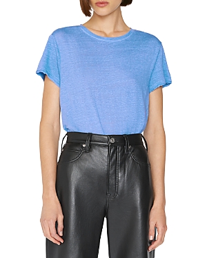 Frame Easy True Organic Linen Tee In Cornflower
