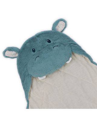 Baby GUND Oh So Snuggly Hippo Plush Hooded Baby Blanket Wrap for Newborns, 26"