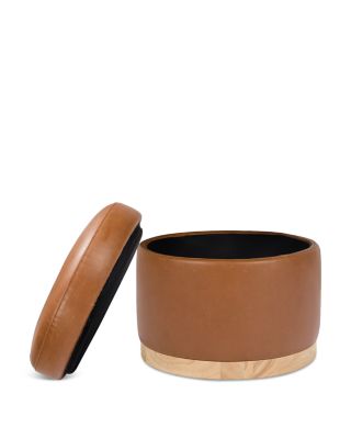 Naka Vegan Leather Storage Ottoman
