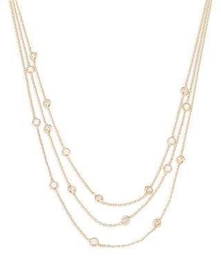 Ettika - Perfect Crystal Dotted Cubic Zirconia Layered Collar Necklace in 18K Gold Plated, 13"-16"