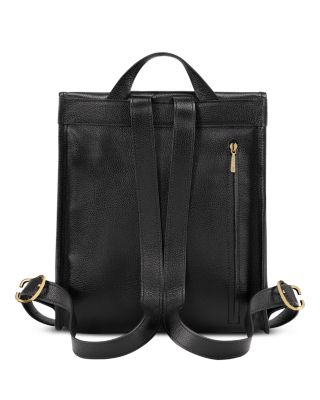Le Foulonn&eacute; Top Zip Leather Backpack 
