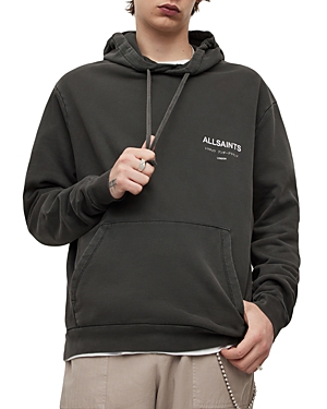 ALLSAINTS UNDERGROUND ORGANIC COTTON LOGO PRINT RELAXED FIT HOODIE