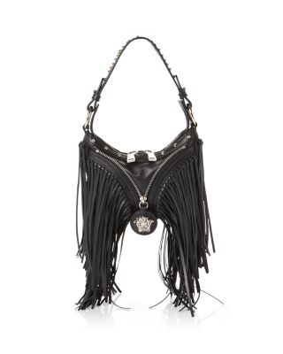 Mini Faux Suede Tassel Bag Charm with Silvertone Clip