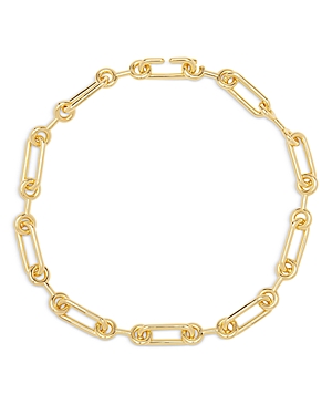 Aqua Lacey Chain Collar Necklace In 18k Gold Plated Sterling Silver, 16 - 100% Exclusive