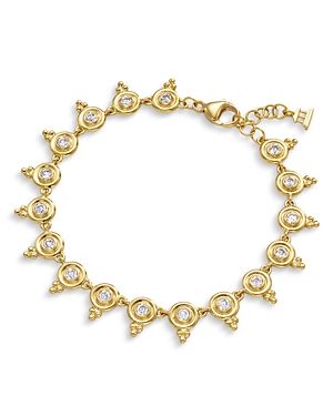 Shop Temple St Clair 18k Yellow Gold Classic Diamond Link Bracelet In Gold/white