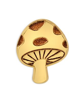 14K Yellow Gold Itty Bitty Symbols Single Mushroom Earring