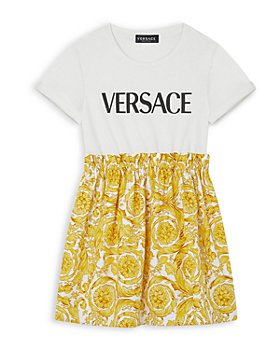 Versace - Girls' Baroque Printed Logo Dress - Little Kid, Big Kid