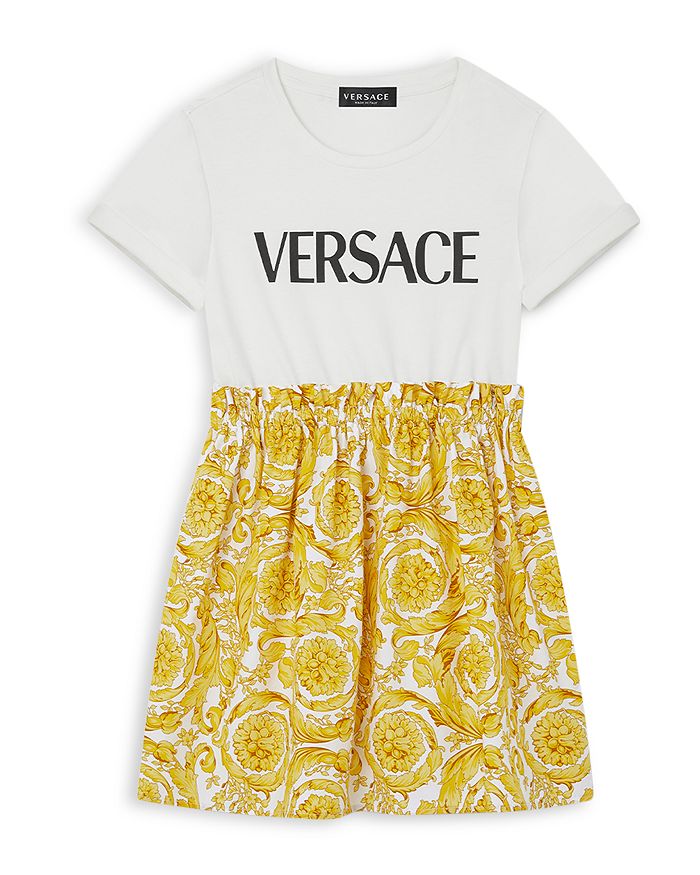 Versace Girls' Baroque Printed Logo Dress - Little Kid, Big Kid ...