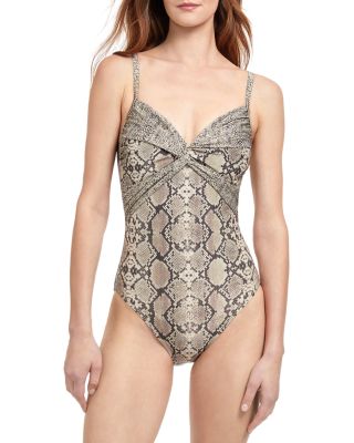 Gottex - Printed V Neck One Piece Swimsuit