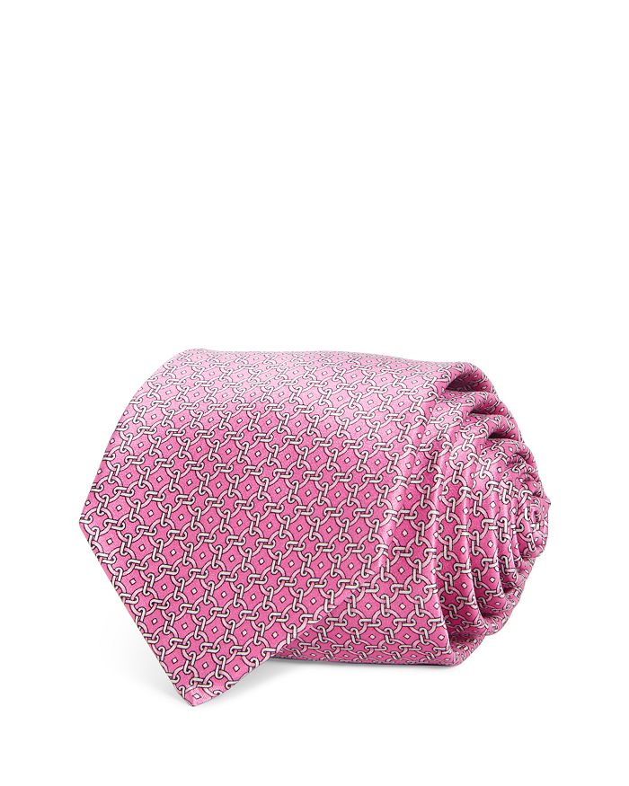 The Men's Store at Bloomingdale's Floral Grid Silk Classic Tie Red Size One Size main image 0